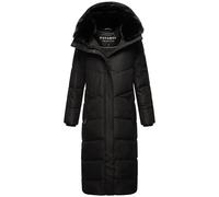 Navahoo XIV Manteau d'hiver matelassé extra long avec capuche amovible pour femme Taille XS à XXL, Noir, L