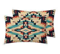 Navajo Native American Pillows Case Set of 2 Decorative Cushion Case Polyester Pillowcase for Sofa Patio Furniture 40X60Cm