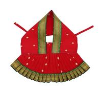 Navaratri Goddess MATA Rani Poshak, Maa Laxmi, Durga, Saraswati, Radha Shringar pour Kalasha Pooja (Rouge) Convient pour idole de 17,8 cm