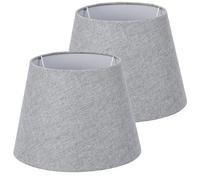 Navaris 2x Abat-jour - Set 2 abat-jour gris intérieur blanc pour ampoule E27- Diamètre intérieur 41mm compatible avec ampoules correspondantes