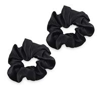 Navaris 2x Chouchou en Soie - Lot 2x Chouchou en Soie Véritable 16mm - Accessoire Cheveux Anti-Casse et Anti-Friction - Pour Fille Femme