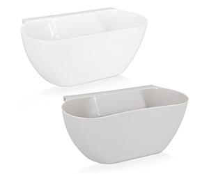 Navaris 2X Coupelle Collecte Déchets Cuisine - Bac Poubelle Collecteur 3,8L pour Plan de Travail - Récipient à Accrocher 28 x 13,5 x 11 cm