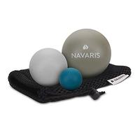 Navaris 3x balle de massage - Boule Lacrosse auto-massage muscle pieds dos épaules - Pour pilates yoga fitness rééducation physiothérapie