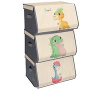 Navaris 3x Boîte de rangement avec couvercle en tissu - 38 x 35 x 25 cm - Boîte de rangement avec couvercle - Boîte organisatrice - Boîte de rangement empilable