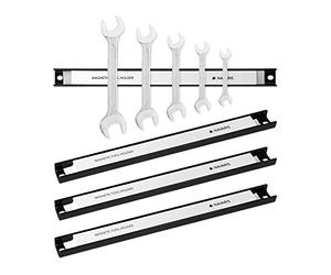 Navaris 4x barre magnétique pour outils - Baguette aimantée accroche murale divers outils - Rangement outillage maison garage atelier 30 x 2,3 cm