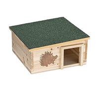 Navaris Abri pour Hérisson - Maison pour Hérissons 40x40x19cm en Bois de Sapin - Refuge Naturel Hibernation Hiver - Protection Contre Prédateurs