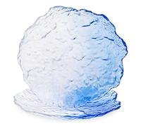 Navaris Assiettes Service de Table - Lot 2X Assiette légèrement Creuse en Verre Cristal soufflé à la Main Bleu océan Transparent - Plat de Service pour Cheesecake dîner