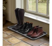 Navaris bac à Chaussures XL - Égouttoir Chaussures 76 x 38 x 3 cm avec Rebord - Bac égouttoir Chaussures Noir pour Pluie Neige Automne Hiver