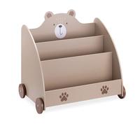 Navaris Bibliothèque pour Enfants - Étagère pour Livres et Jouets 60 x 58 x 40 cm - Rangement avec 3 Compartiments pour Chambre Salle de Jeux méthode Montessori