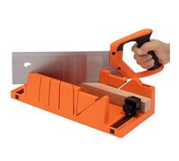 Navaris Boîte à onglets - Boîte à onglets avec scie 12" pour angle 22,5° 45° et 90° - Outil bricolage menuiserie modélisme petits travaux avec 2x pince réglable