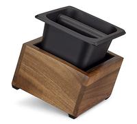 Navaris Boîte pour Marc de café - Récupérateur de déchets pour Machine à café 18 x 17 x 11 cm - Pot Anti-dérapant INOX et Bois pour Barista