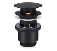 Navaris Bonde de Lavabo Clic-Clac - Bonde mécanique 10 x 6,7 x 6,7 cm en Laiton avec Joints en Silicone - Taille Évier standard 38mm - Trop-plein