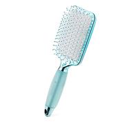 Navaris Brosse à Cheveux à Picots - Brosse Plate pour Brushing Coiffure Cheveux Courts et Longs avec Poignée en Gel Souple - Bleu Blanc