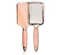 Navaris Brosse à Cheveux à Picots - Brosse Plate pour Brushing Coiffure Cheveux Courts et Longs - Poignée en Gel Souple - Rose Doré