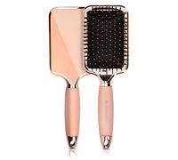 Navaris Brosse à Cheveux à Picots - Brosse Plate pour Brushing Coiffure Cheveux Courts et Longs - Poignée en Gel Souple - Rose Doré