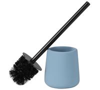 Navaris Brosse de Toilette avec Support - Brosse Toilettes Élégante et Fonctionnelle - Balai WC avec Manche en INOX - Support de Balayette en Résine - Bouchon d'eau en Silicone