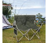 Navaris Chaise Camping Pliante 2 Places - Chaise de Camping pour 2 Personnes - Fauteuil Confortable et Facilement Transportable - Siege Pliant pour Le Jardin ou la Plage