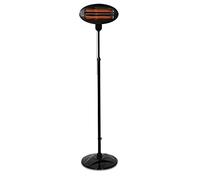 Navaris Chauffage extérieur sur pied - Radiateur halogène ajustable inclinable - 3 intensités de chaleur - Câble 3 m terrasse jardin intérieur