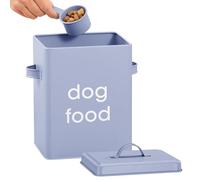 Navaris Conteneur à Croquettes - Boite Rangement Nourriture pour Chien Chat avec Cuillère 23,4 x 18 x 15,5 cm - Récipient 5,9 L pour Aliments pour Animaux