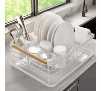 Navaris Égouttoir à Vaisselle - Plateau Étendoir pour Évier Cuisine - Rangement Couverts Ustensiles Assiettes Verres - Pas d'Assemblage Requis