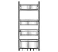 Navaris Étagère Rangement Porte - Organisateur Suspendu 4 étages 92 x 39 x 13,5 cm en Fer - Porte-épices présentoir Organisation Salle de Bain
