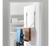 Navaris Etendoir Linge Interieur Mural - Sechoir a Linge de Porte Pliable avec Etendage Hauteur Réglable - Séchoir à Linge Exterieur pour Balcon - Étendoir Mural Intérieur 1 Niveau