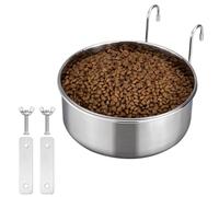 Navaris Gamelle Eau pour Animaux - Bol en INOX pour Chien et Chat - Abreuvoir pour Lapin ou Cochon d'Inde - Support pour Cage à Oiseaux - Diamètre de 18 cm - 1550 ML