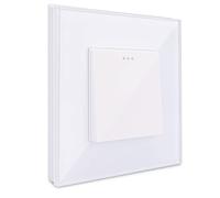 Navaris Interrupteur d'éclairage - Interrupteur simple allumage encastrable design en verre avec applique murale - Bouton allumé éteint pour lampe lumière