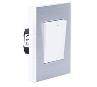 Navaris Interrupteur va-et-vient - Interrupteur simple encastrable design en aluminium avec applique murale - Bouton va-et-vient pour lampe lumière