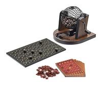 Navaris Jeu de Bingo - Jeu de Loto de 2 à 6 Joueurs avec 1 Cage en métal 12 Cartes 300 jetons 90 Boules 1 Plateau à Boules - À partir de 6 Ans