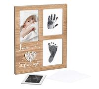 Navaris Kit empreinte pour bébé - Cadre pour photo empreintes pieds mains du nourrisson - 30 x 25 x 2,4 cm - Bébé plus de 6 mois