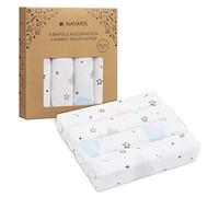 Navaris Lot 4x Couverture Viscose Bébé - Serviette d'Emmaillotage 80 x 80 cm pour Nouveau-Né Bébé - Tapis Bavoir Couette Couche-Culotte