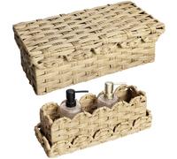 Navaris Lot de 2 Paniers - Panier de Rangement de Salle de Bain - Paniers de Décoration pour Étagères et Autres Meubles - Utilisation Polyvalente - 2 Paniers de Taille Différente