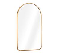 Navaris Miroir Mural Design - Miroir arqué 80 x 45 x 3 cm avec Cadre dorée Bronze kit de Montage vis niveleur - Miroir Mural entrée Chambre Salon