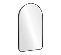 Navaris Miroir Mural Design - Miroir arqué 80 x 45 x 3 cm avec Cadre Noir kit de Montage vis niveleur - Miroir Mural entrée Chambre Salon