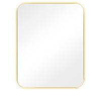 Navaris Miroir Mural Design - Miroir Rectangle 50 x 40 cm Cadre Aluminium - Miroir Mural entrée Chambre Salon Suspension Horizontale ou Verticale