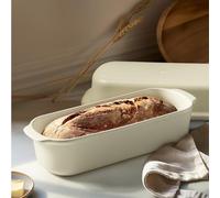 Navaris Moule à Pain pour Mie ou Baguette - Plat Four avec Couvercle - Mini Cocotte en Ceramique - Taille Optimale pour Cuisson Uniforme de Pain au Lait