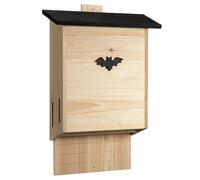 Navaris Nichoir Chauve-Souris en Bois - Maison cabane abri extérieur 29 x 12 x 50 cm - Boîte avec 2 Compartiments pour bâtiment ou Poteau