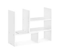Navaris Organisateur bureau modulable - Support rangement réglable en bambou 51 x 40 x 15,5 cm - Double étagère bureau salon salle de bain cuisine