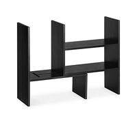 Navaris Organisateur bureau modulable - Support rangement réglable en bambou 51 x 40 x 15,5 cm - Double étagère bureau salon salle de bain cuisine