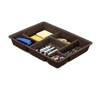 Navaris Organisateur de Tiroir en Feutre - Bac de Rangement 40,5 x 30,5 x 6 cm à 6 Compartiments pour Accessoires - Chambre Bureau Salle de Bain