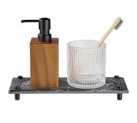 Navaris Organisateur évier Salle de Bain - Support égouttoir 28 x 11 x 2,5 cm en diatomite Naturelle - Rangement evier Cuisine pour éponge Savon