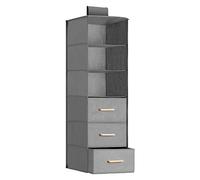 Navaris Organiseur de Placard - Étagère Suspendue 35 x 30 x 108 cm avec 3 Compartiments de Rangement - Penderie à accrocher pour Chambre Dressing