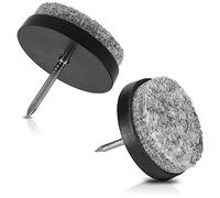 Navaris Patins à clou en feutre - 20x Patin rond Ø24 mm à clouer pour pieds de chaise table tabouret meuble - Protection du sol plancher - Noir