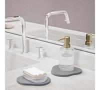 Navaris Plateau en diatomite - Lot 2x plateau organisateur pour évier cuisine salle de bain à séchage rapide - Sous verre porte eponge porte savon vaisselle pierre de diatomée