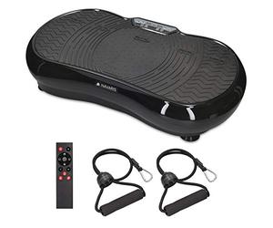 Navaris Plateforme vibrante oscillante - Appareil Shaper avec télécommande et Bande élastique - Entraînement Sport Fitness - 99 Niveaux de Vitesse