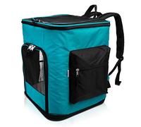 Navaris Sac de Transport Chat - Sac à Dos de Transport Animal de Compagnie Chaton Chiot Chien jusqu'à 12 kg - Panier Pliable Voyage Voiture Avion