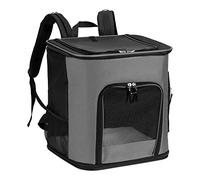 Navaris Sac de Transport Chat - Sac à Dos de Transport Animal de Compagnie Chaton Chiot Chien jusqu'à 12 kg - Panier Pliable Voyage Voiture Avion