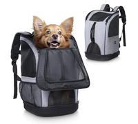 Navaris Sac de Transport Chat - Sac à Dos et Sac à Main de Transport Animal Chaton Chiot Chien jusqu'à 10 kg - Panier Voyage Voiture Avion