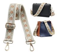 Navaris Sangle Sac - Bandoulière Remplaçable pour Sac à Main avec Longueur Réglable de 75 à 138 cm - Sangle de Remplacement pour Homme et Femme, Boho Marron